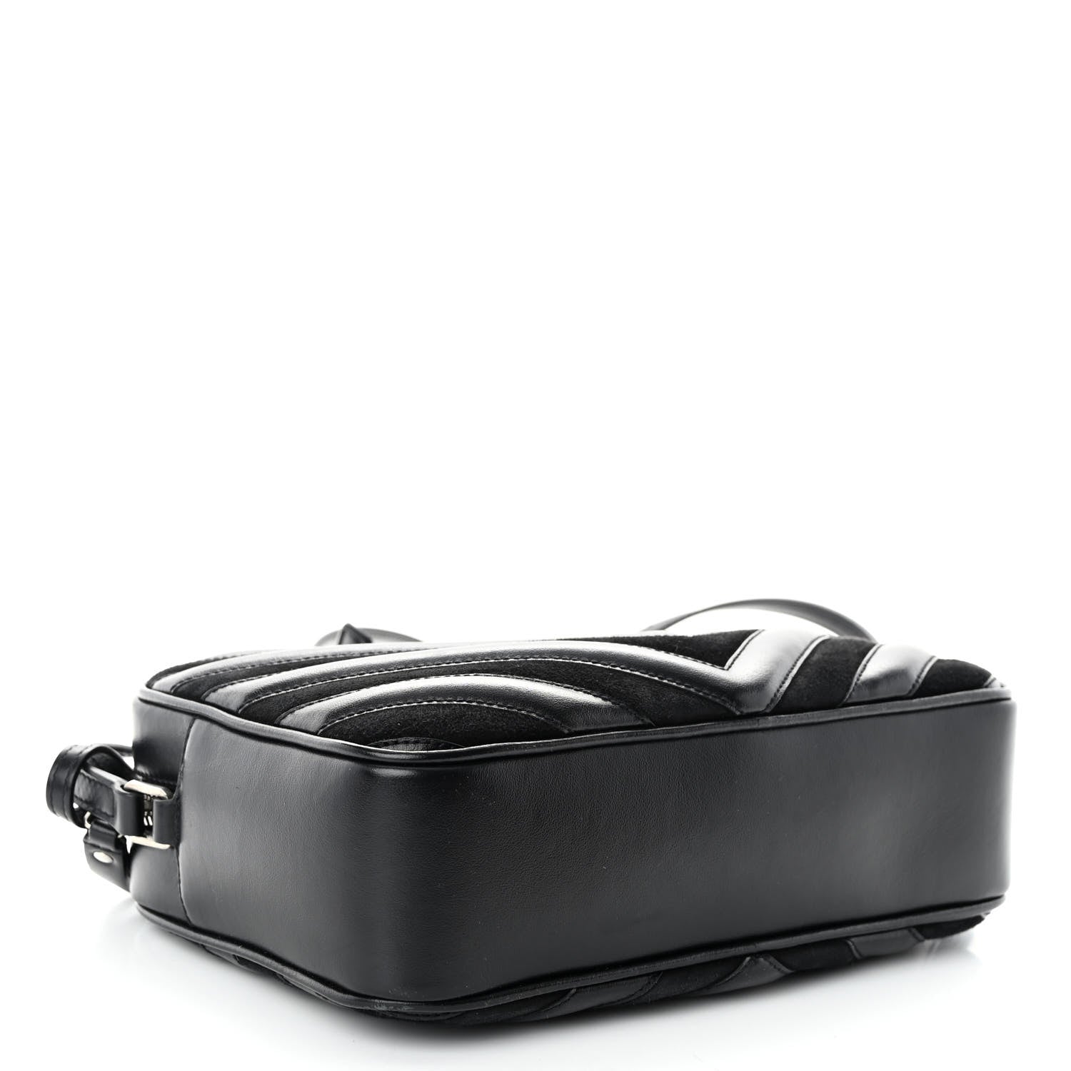 Saint Laurent Calfskin Suede Matelasse Monogram Lou Camera Bag Black 4 of 9