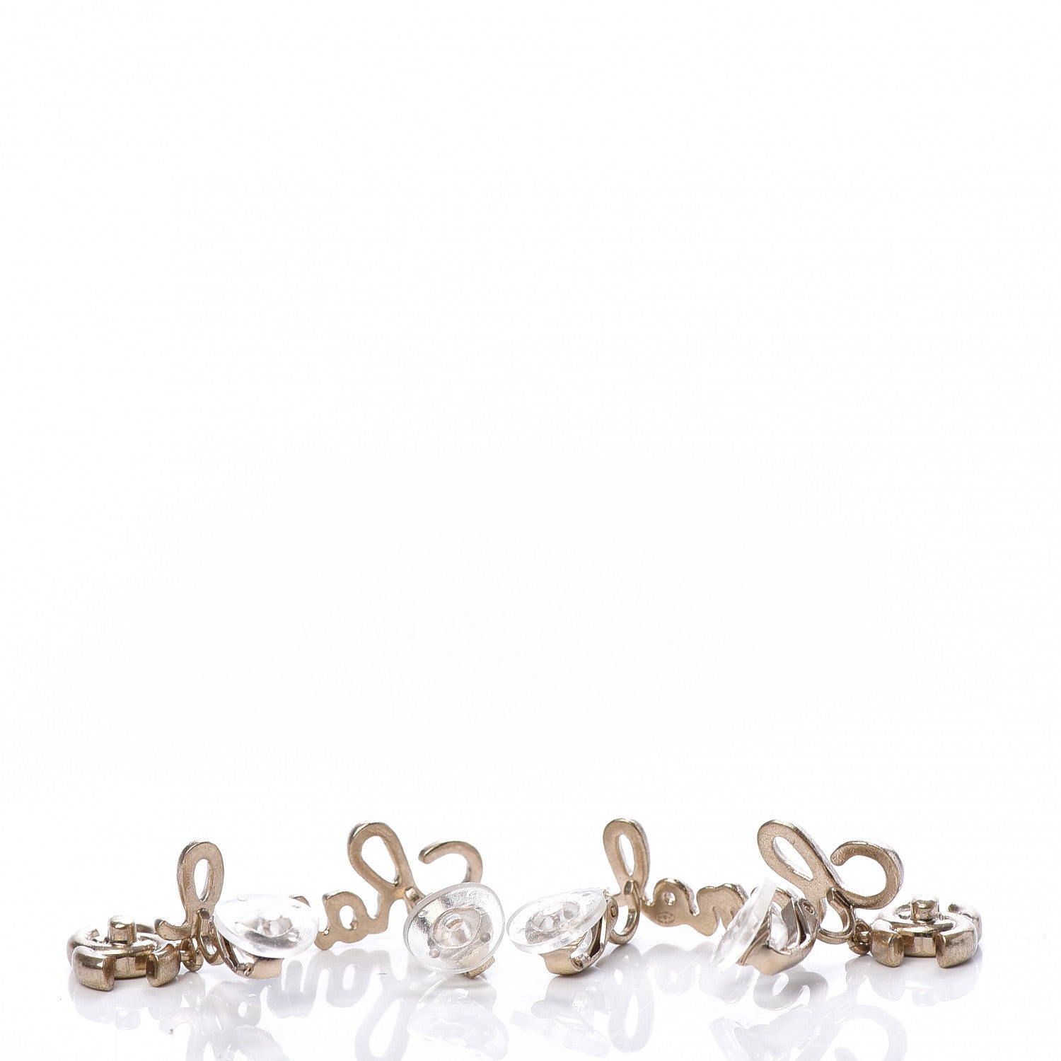Chanel Metal CC Turnlock Climber Clip On Earrings Gold 3 of 4