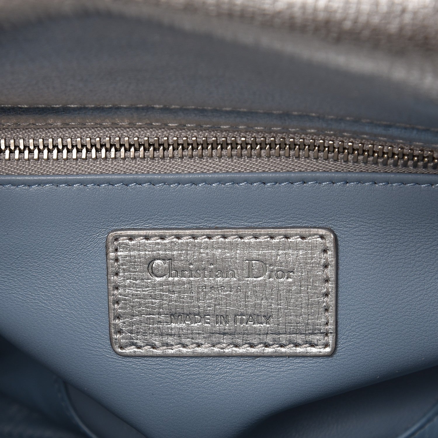 Christian Dior Metallic Grained Calfskin Cannage Small Lucky Badges My Lady Dior Silver 6 of 12