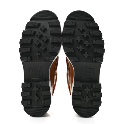 Miu Miu Vitello Platform Loafers 38.5 Cognac 6 of 10