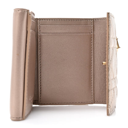 Christian Dior Metallic Lambskin Cannage Lady Dior Lotus Wallet Gold 5 of 10