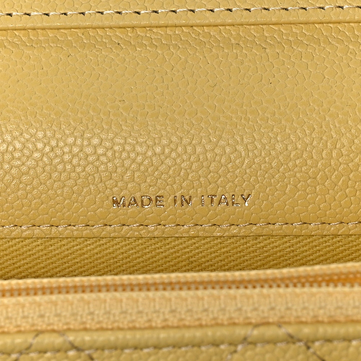 Caviar Quilted Business Affinity Clutch With Chain Flap Yellow