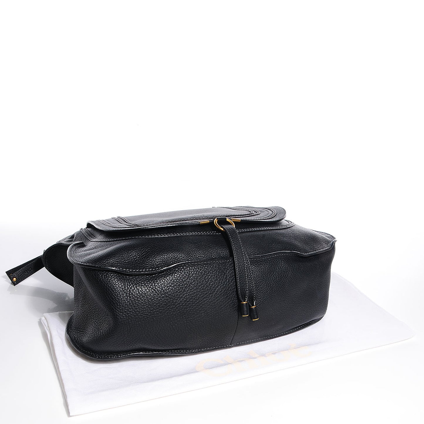 Calfskin Large Marcie Satchel Black