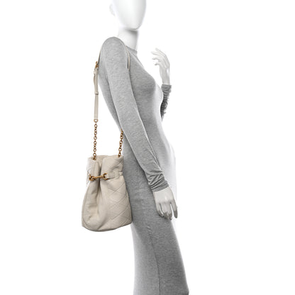 Saint Laurent Lambskin Quilted Le Maillon Bucket Bag Crema Soft 2 of 11