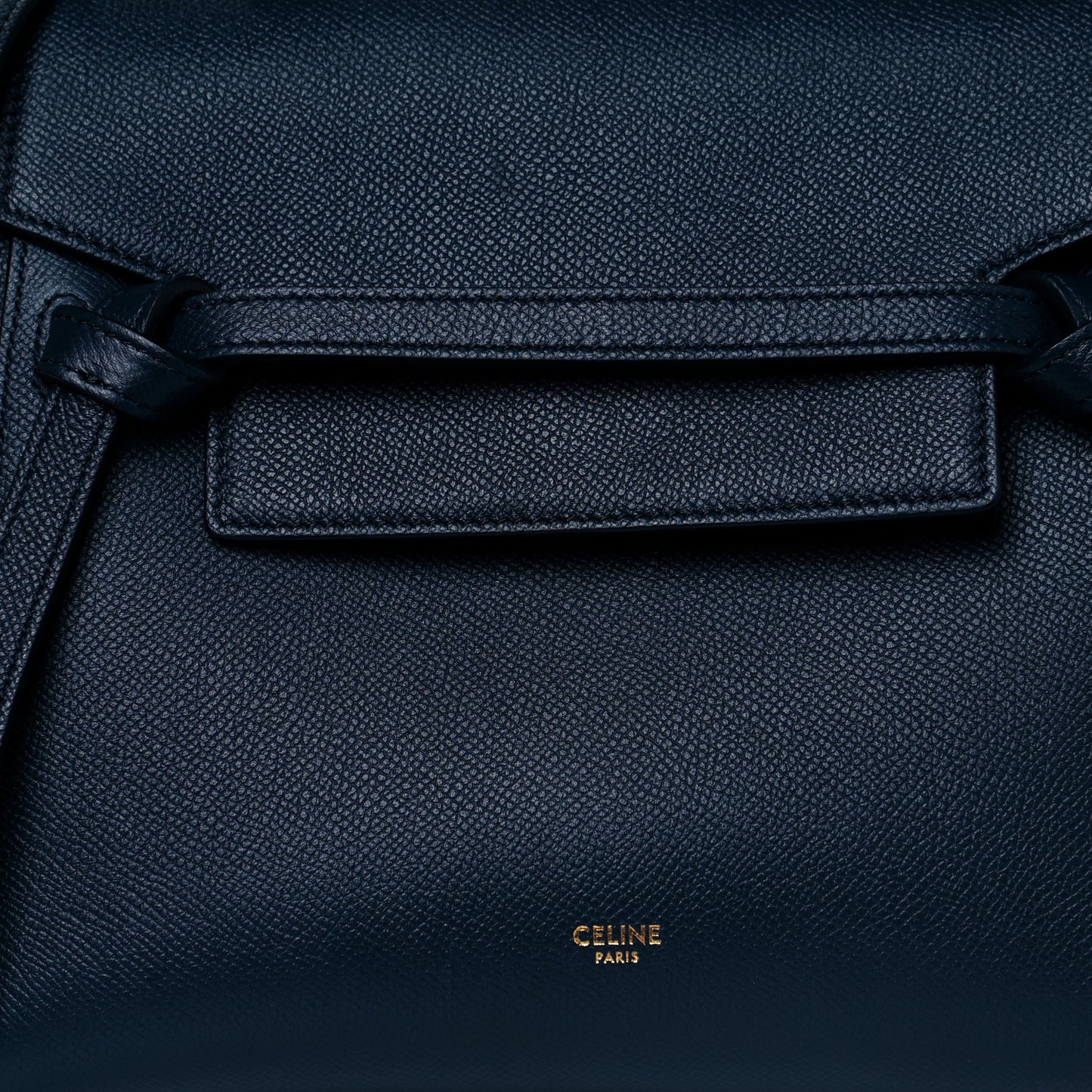 Baby Grained Calfskin Micro Belt Bag Navy Blue