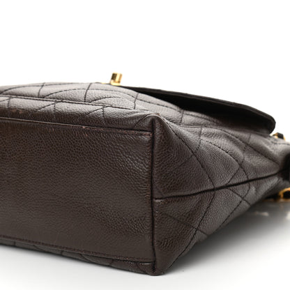 Chanel Caviar Quilted Flap Shoulder Bag Dark Brown 10 of 11
