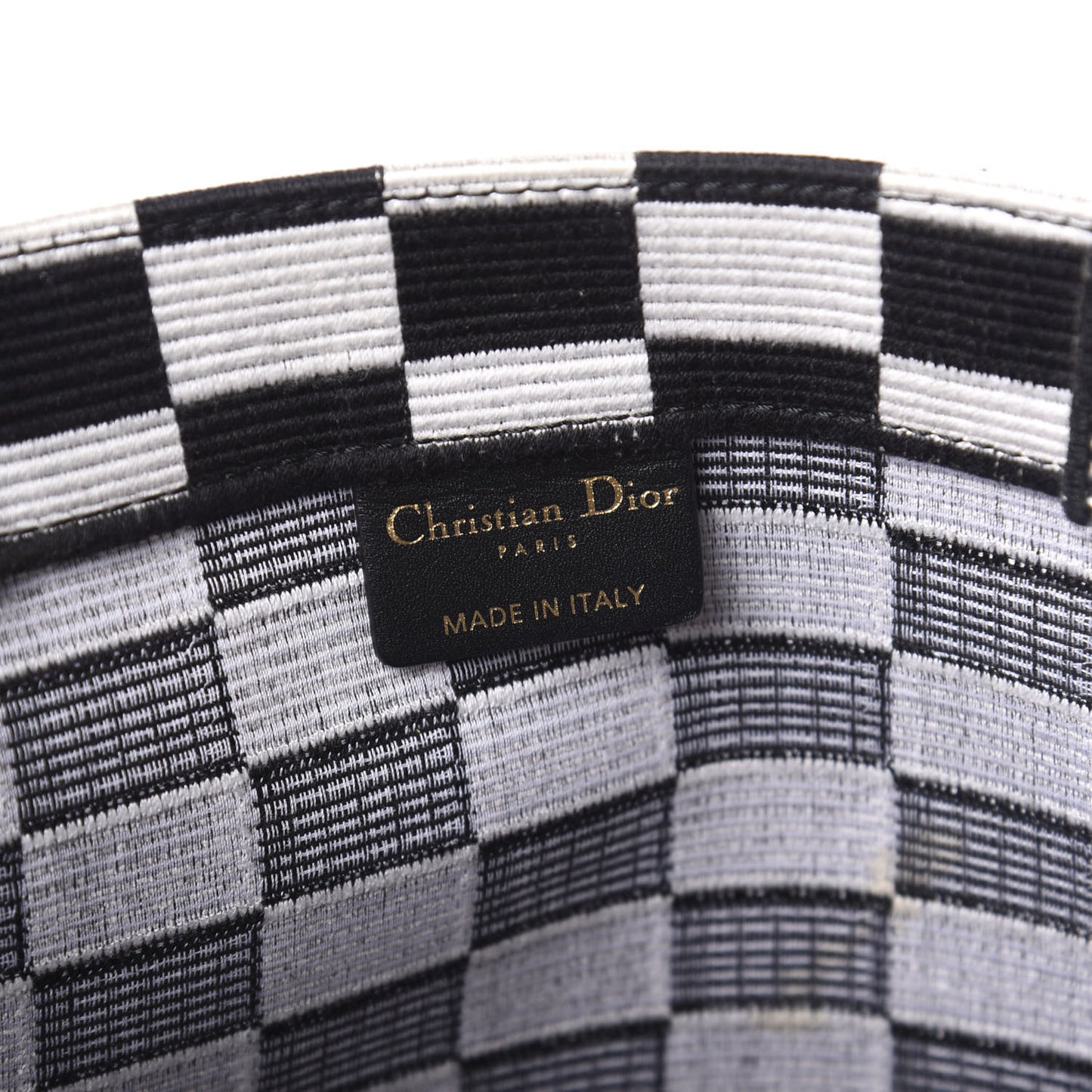 Canvas Embroidered Checkered Book Tote Black White