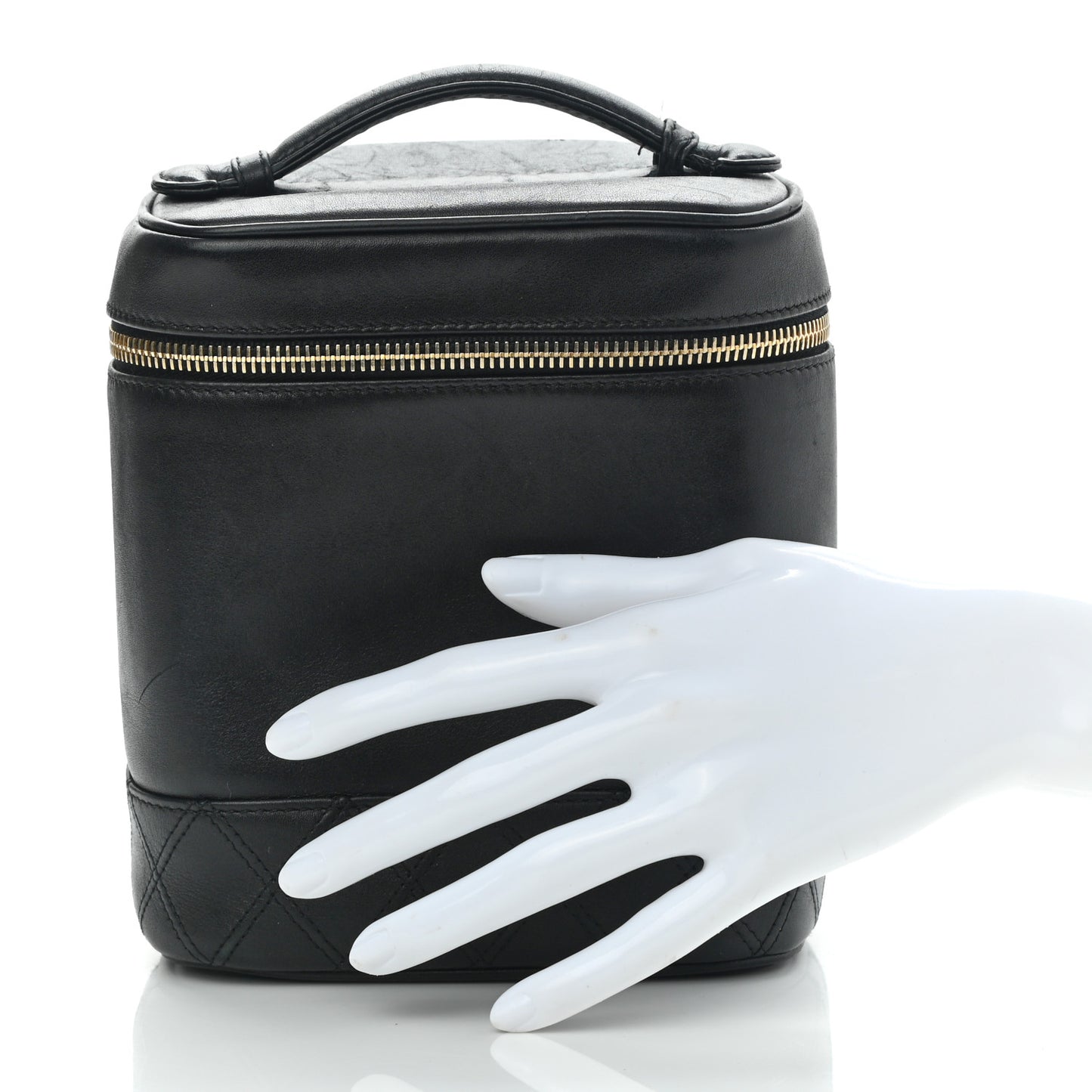 Lambskin Vanity Cosmetic Case Black