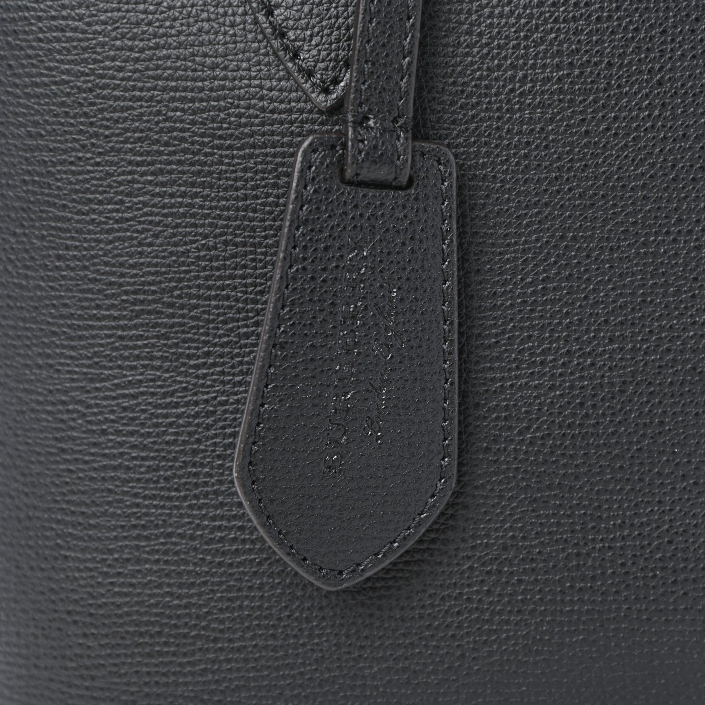 Grainy Calfskin Haymarket Check Medium Reversible Tote Black