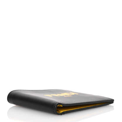 Fendi Vitello Century Logo Bi-Fold Wallet Black Sunflower 4 of 10