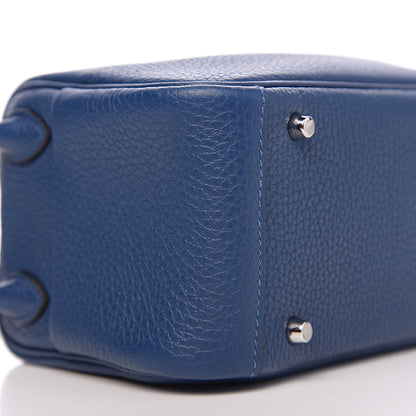 Hermes Taurillon Clemence Mini Lindy 20 Deep Bleu 7 of 9