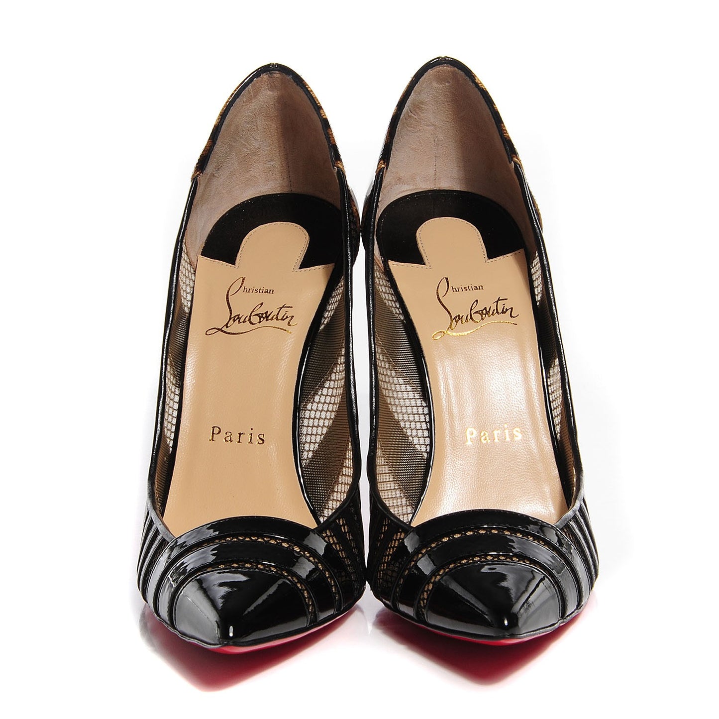 Leopard Patent Mesh Bandy 100 Pumps 39.5