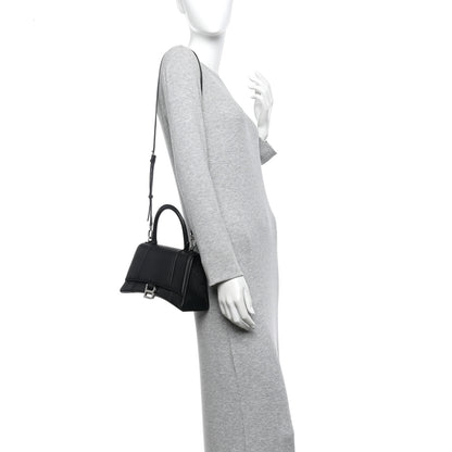 Balenciaga Grained Calfskin Small Hourglass Top Handle Bag Black 2 of 13