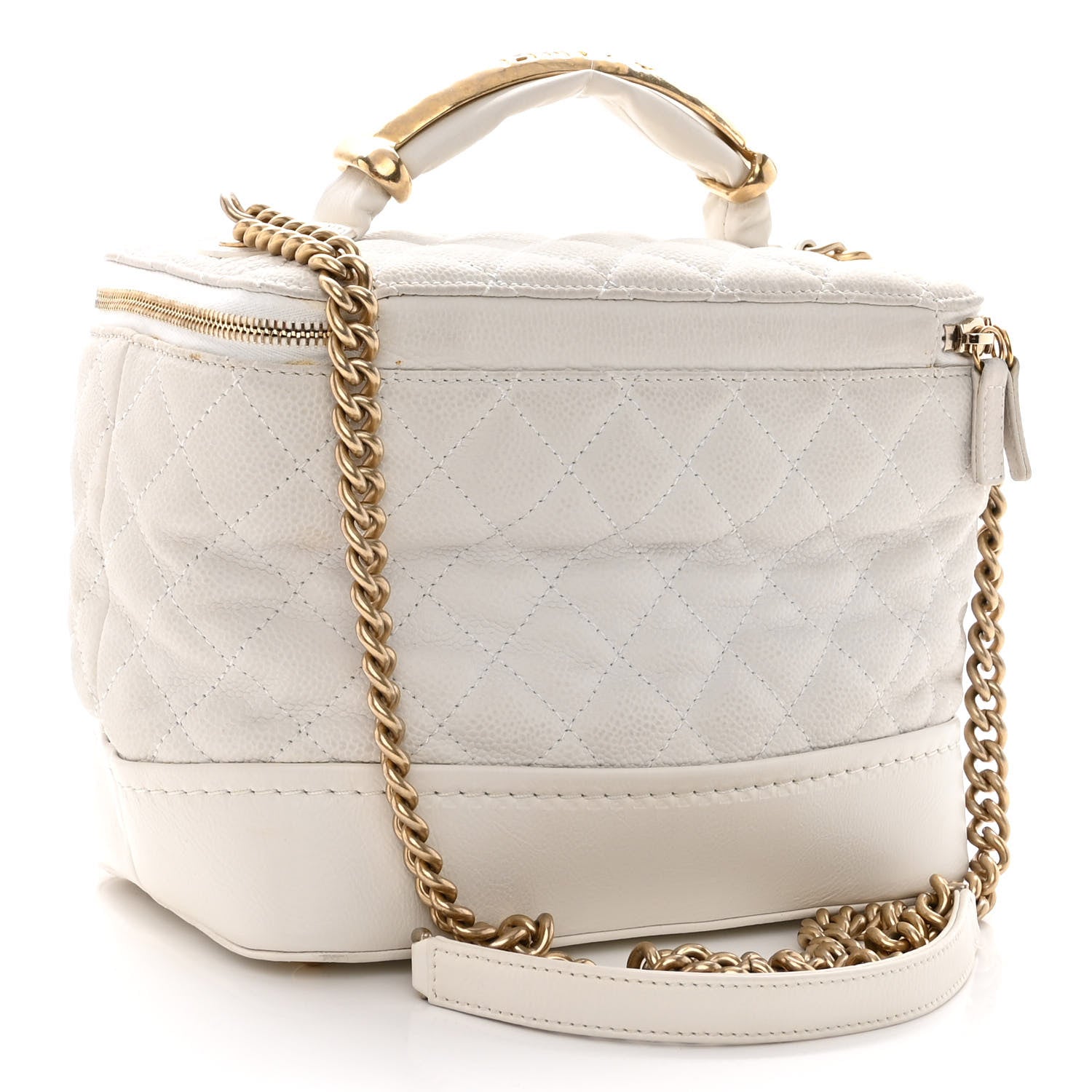 Chanel Iridescent Grained Calfskin Globe Trotter Vanity Case White 2 of 12