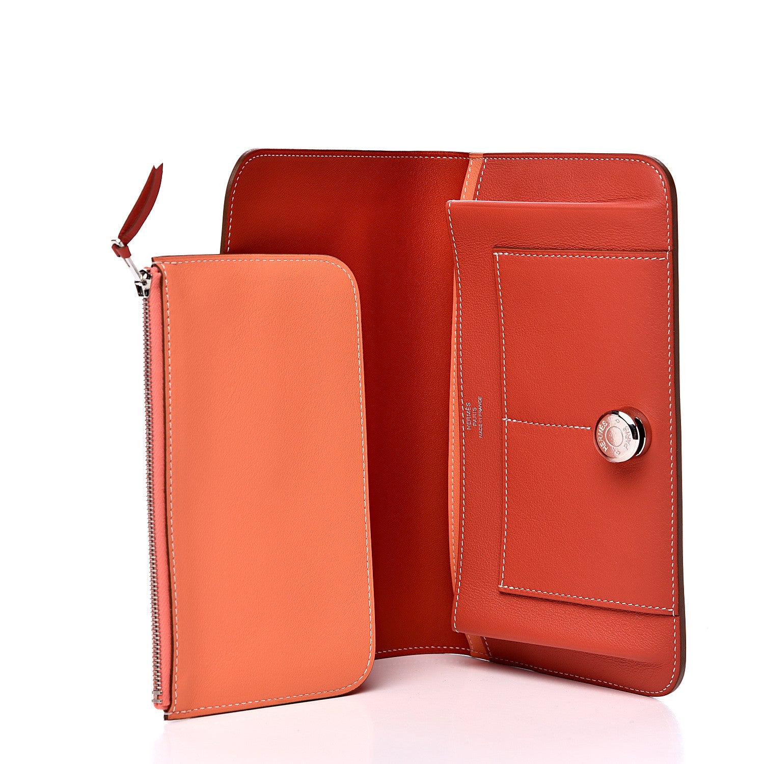 Hermes Swift Dogon Duo Wallet Sanguine Crevette 4 of 8