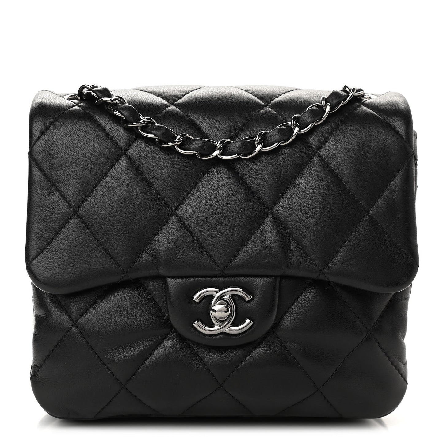 Lambskin Quilted Mini Chanel 3 Flap Black