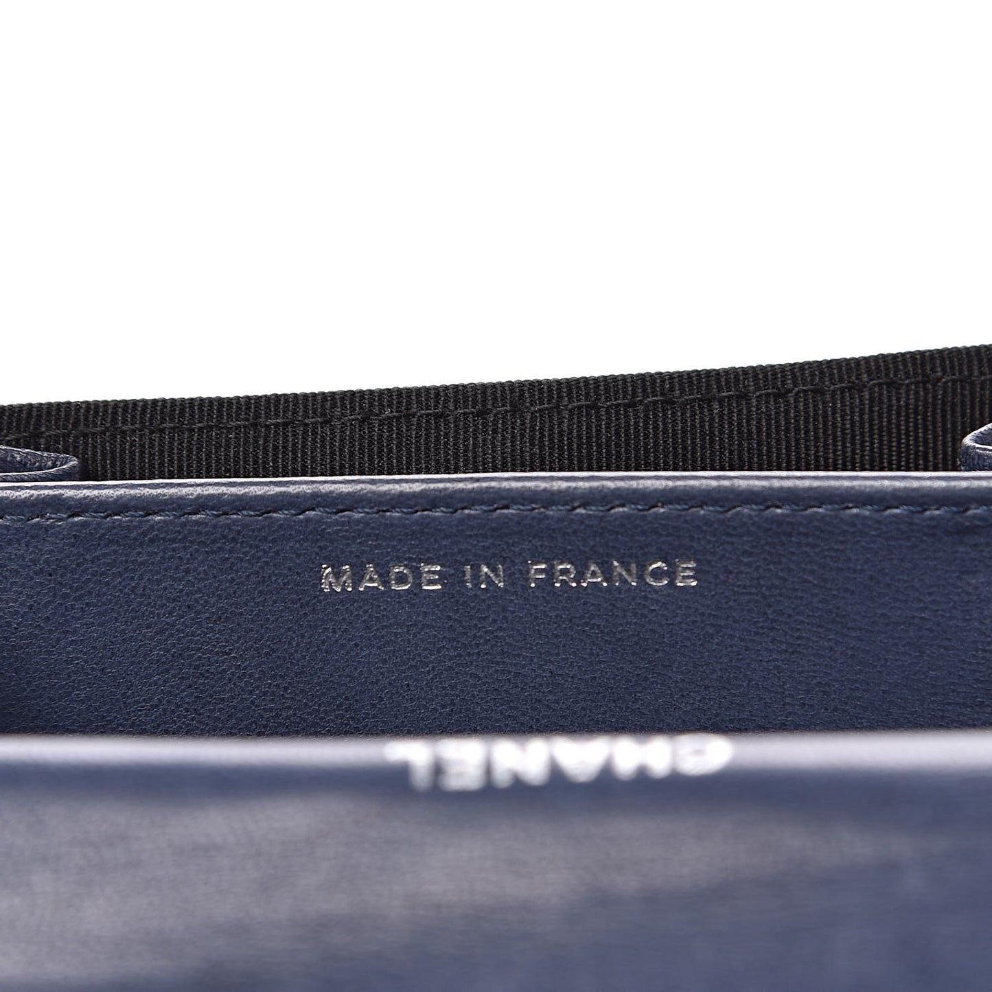 Lambskin Quilted Flap Card Holder Wallet Navy