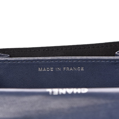 Chanel Lambskin Quilted Flap Card Holder Wallet Navy 7 of 13