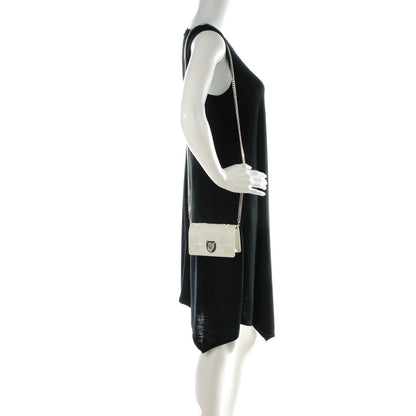 Christian Dior Metallic Patent Micro-Cannage Baby Diorama Flap Bag White 2 of 7