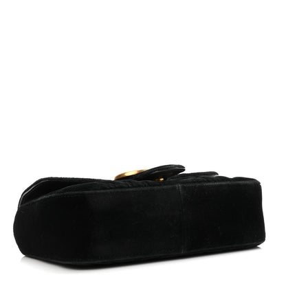 Gucci Velvet Matelasse Mini GG Marmont Shoulder Bag Black 4 of 10