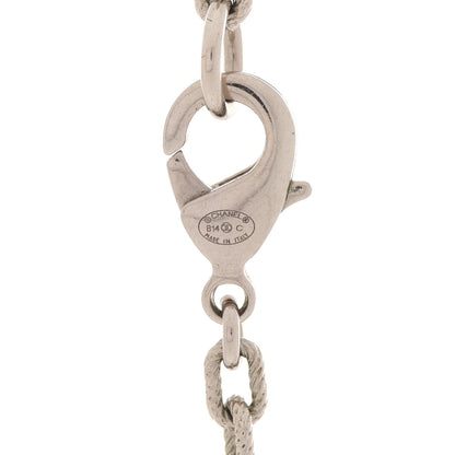 Chanel Pearl Baguette Crystal CC Long Necklace Silver 5 of 5