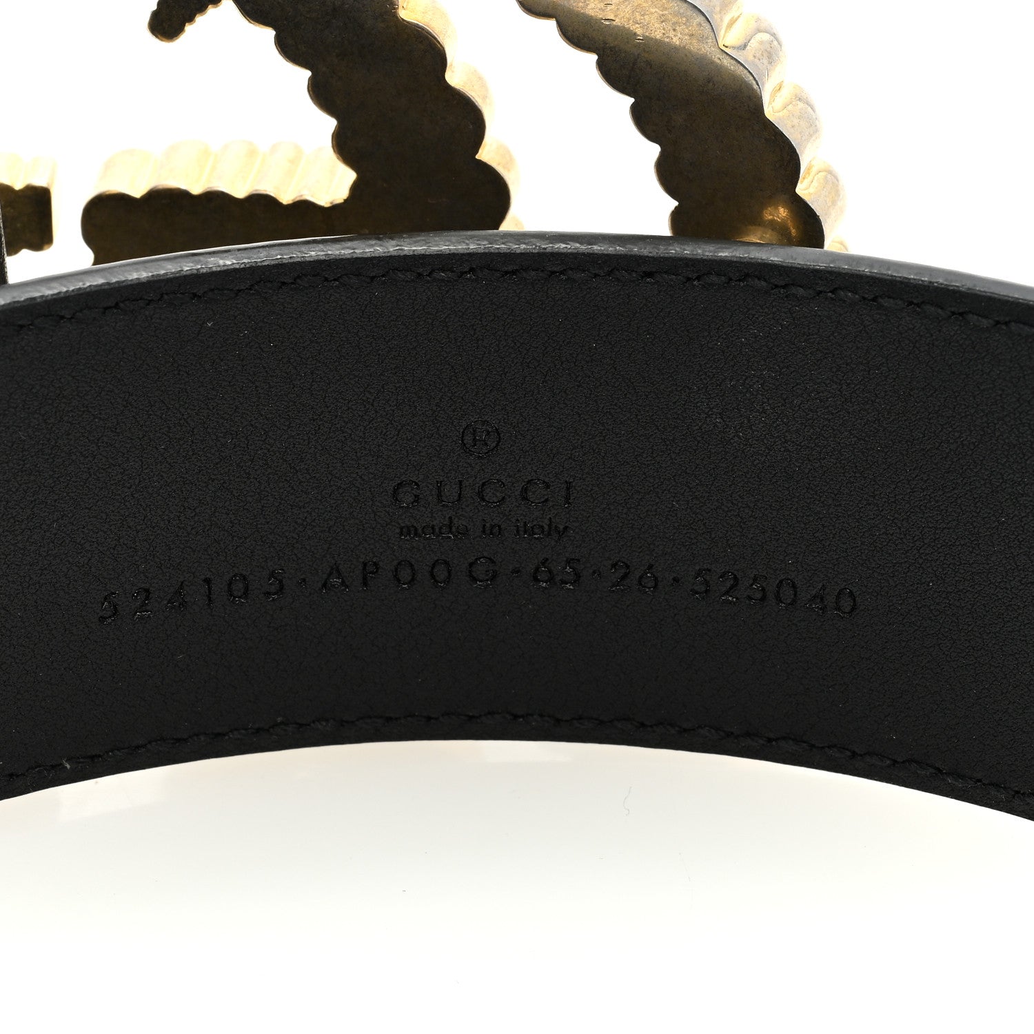 Gucci Moon Calfskin Torchon Double G 25mm Belt 65 26 Black 3 of 4