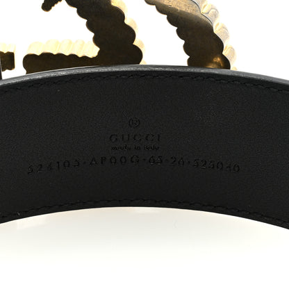 Gucci Moon Calfskin Torchon Double G 25mm Belt 65 26 Black 3 of 4