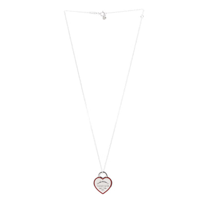 Tiffany Sterling Silver Enamel Return to Tiffany Heart Tag Pendant Necklace Red 3 of 6