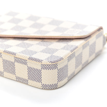 Louis Vuitton Damier Azur Pochette Felicie Chain Wallet Rose Ballerine 8 of 9