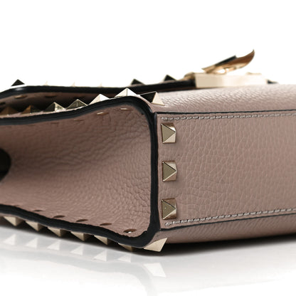 Valentino Garavani Pebbled Calfskin Medium Rockstud Flip Lock Crossbody Bag Poudre 8 of 10