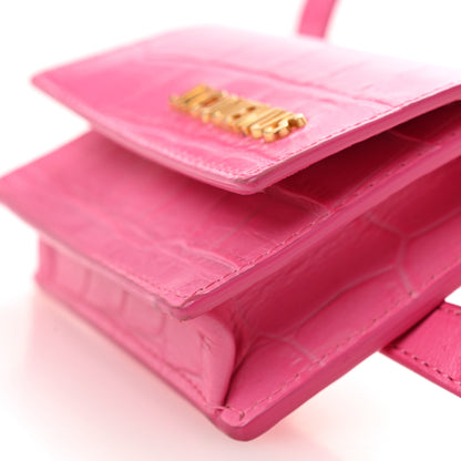 Jacquemus Calfskin Crocodile Embossed Le Ceinture Bello Belt Bag Pink 8 of 9