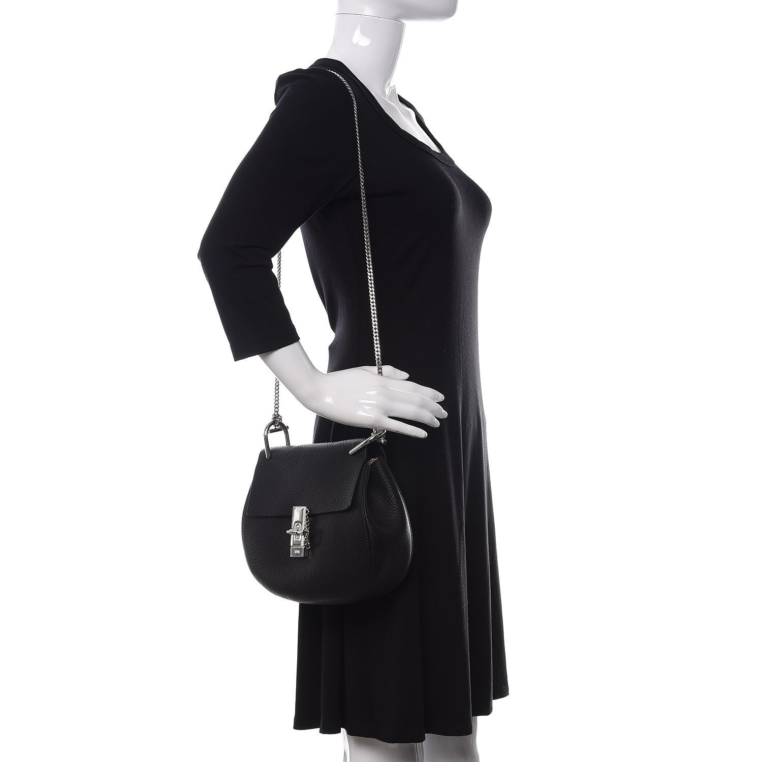 Chloe Grained Lambskin Drew Shoulder Bag Black 2 of 10