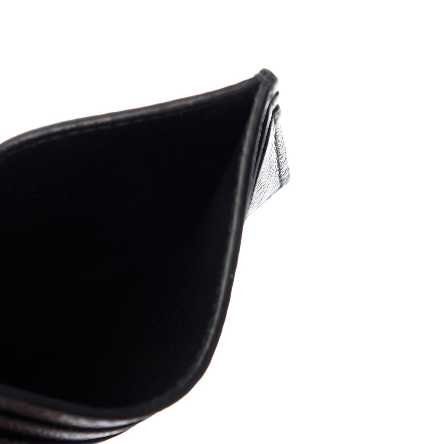 Pebbled Calfskin Animalier Card Holder Black