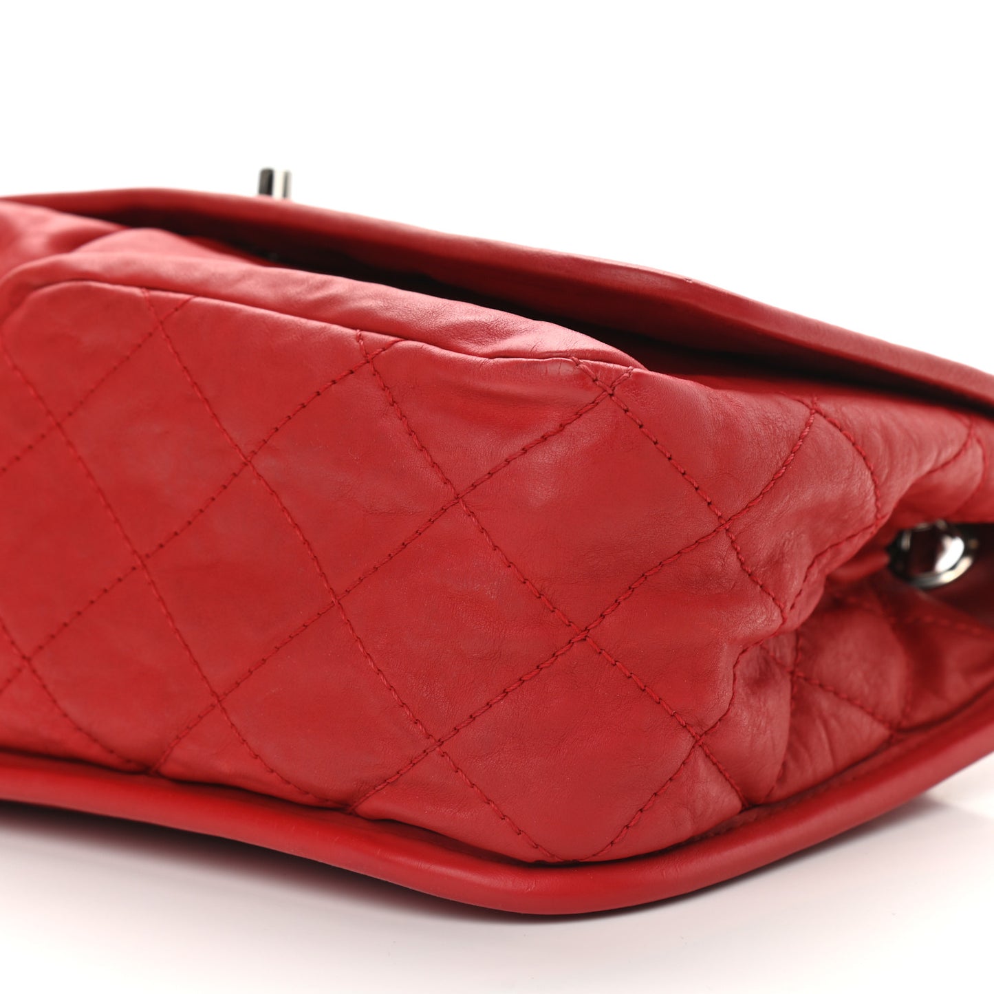 Ultra Soft Suede Calfskin Medium Natural Beauty Flap Bag Red