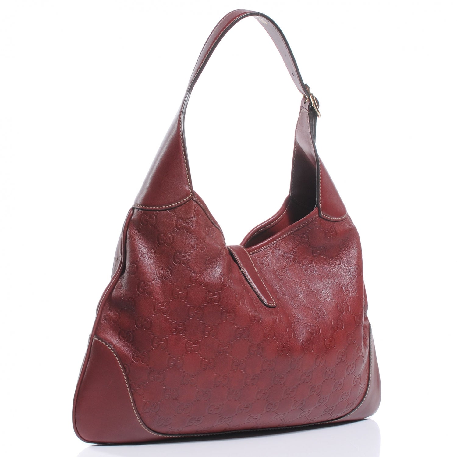 Gucci Guccissima Medium Jackie O Bouvier Hobo Dark Red 3 of 7