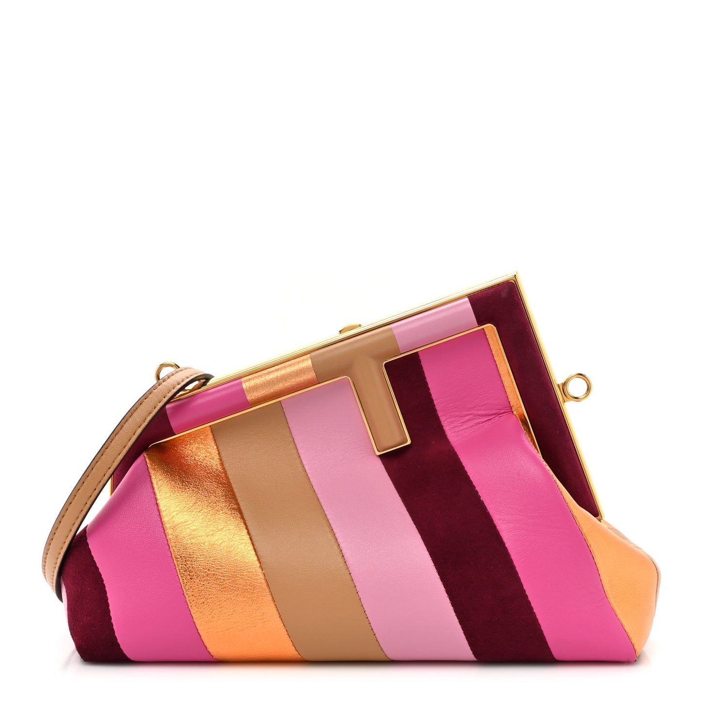 Nappa Suede Striped Inlay Small Fendi First Multicolor