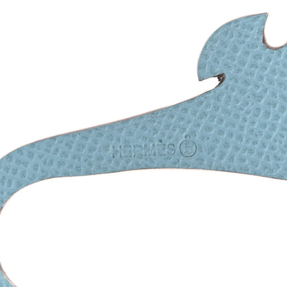 Hermes Togo Epsom Petit H Seahorse Bag Charm Capucine Blue Jean 3 of 4