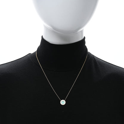 Tiffany 18K Rose Gold Diamond Turquoise Small T Circle Pendant Necklace 2 of 4