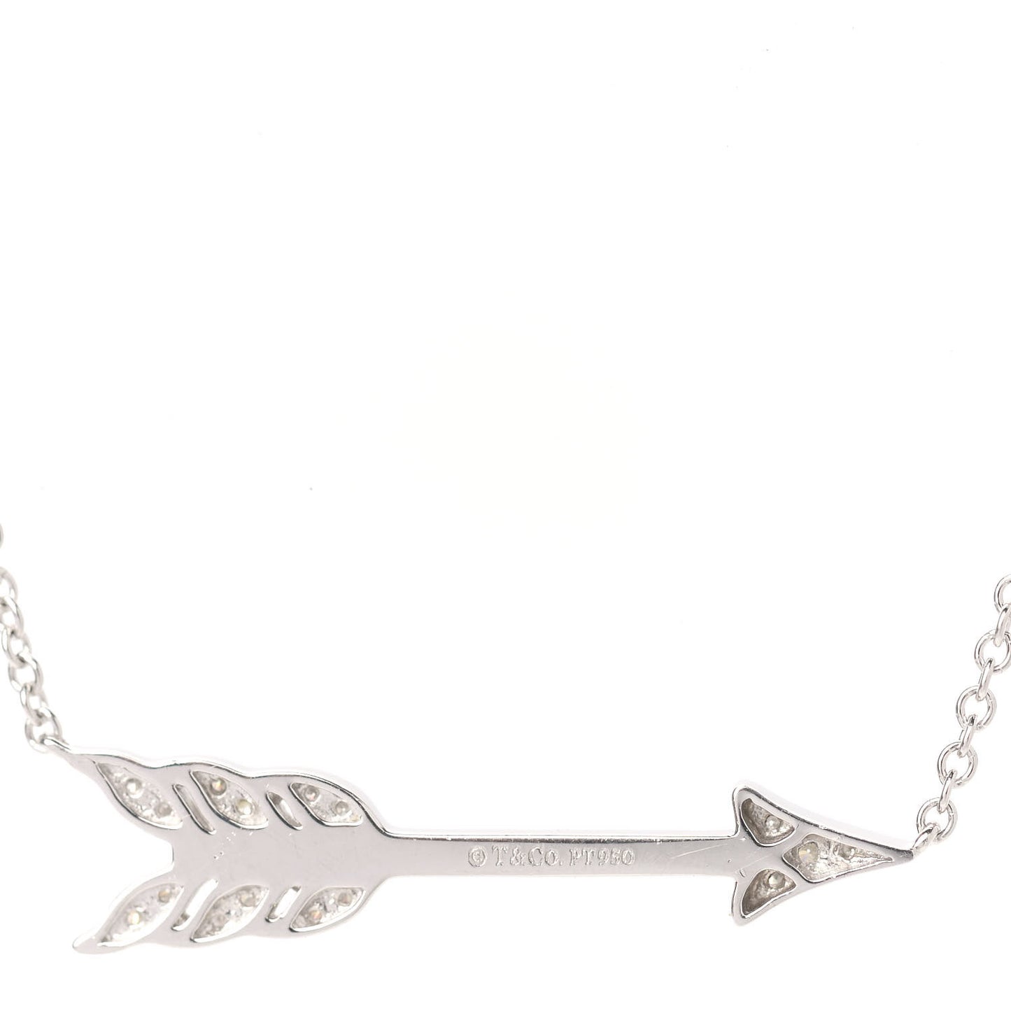 Platinum Diamond Arrow Pendant Necklace