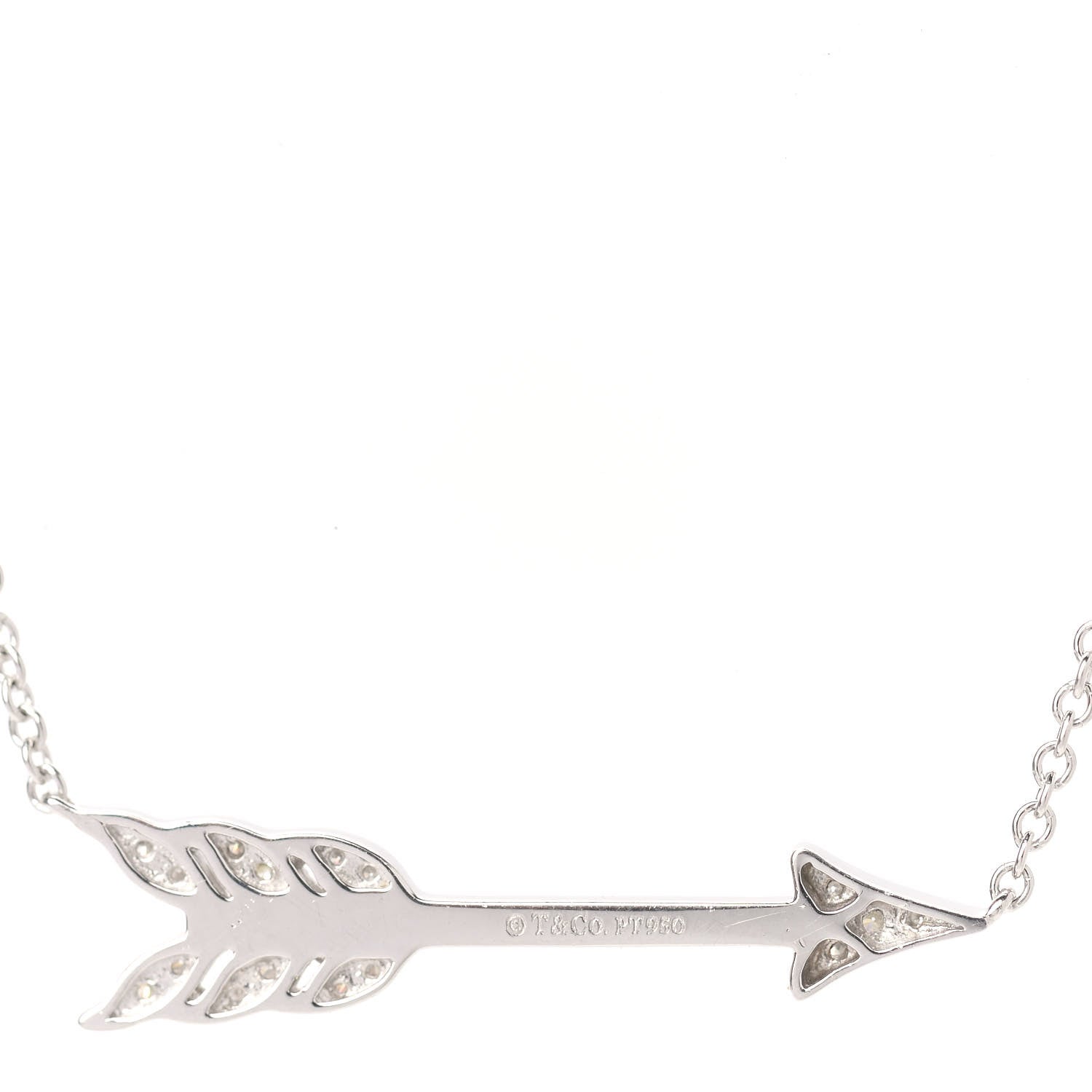 Tiffany Platinum Diamond Arrow Pendant Necklace 4 of 7