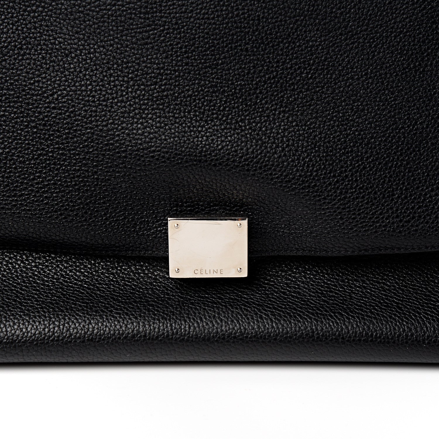 Celine Drummed Calfskin Suede Medium Trapeze Black 13 of 13
