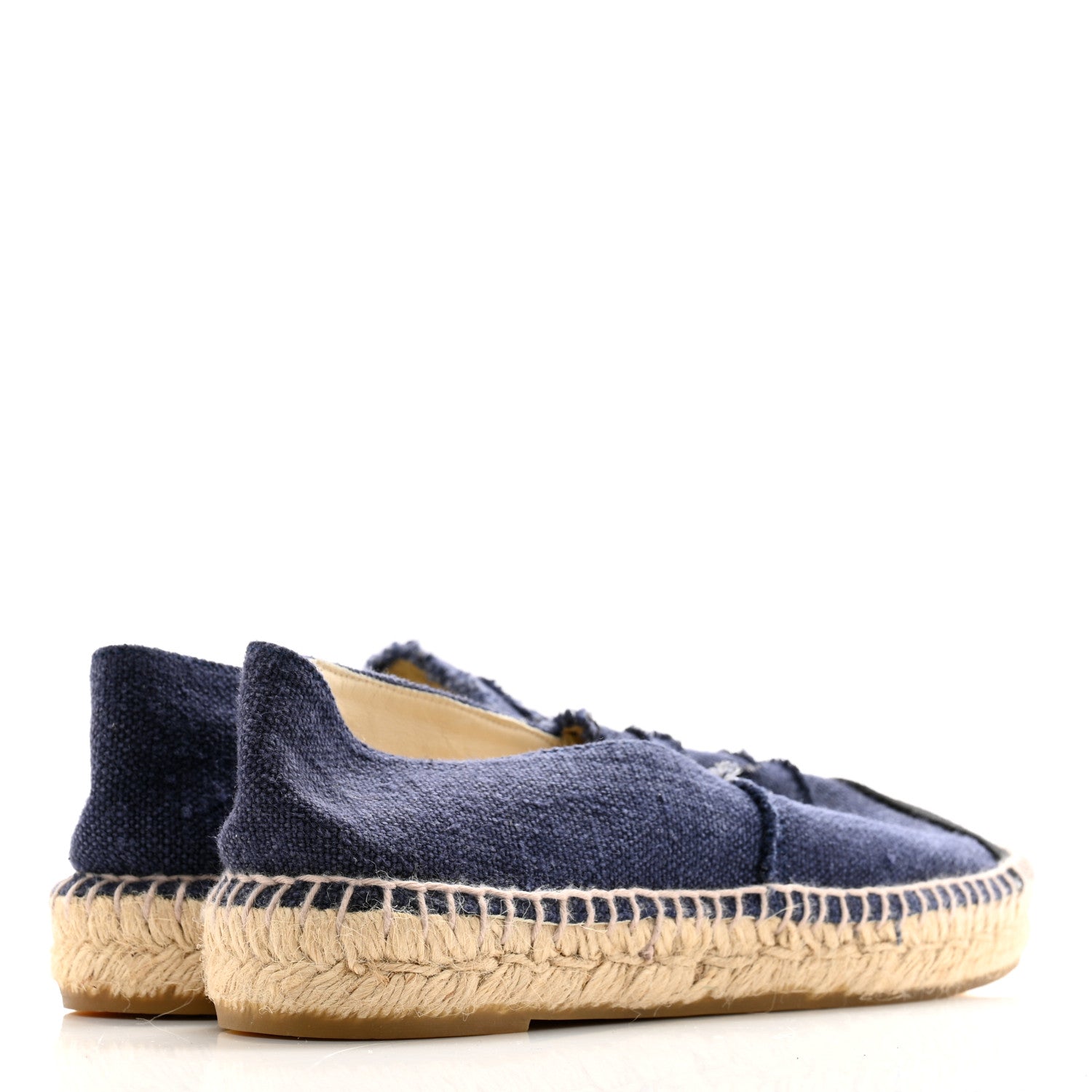 Chanel Denim Toile CC Espadrilles 40 Navy Black 4 of 10