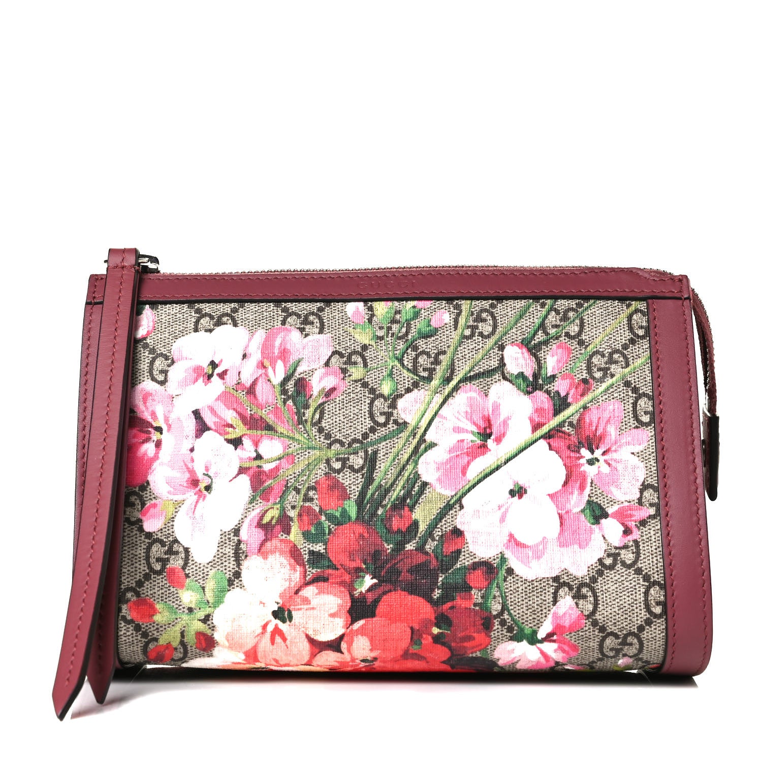 Gucci GG Supreme Monogram Blooms Small Cosmetic Case Beige Multicolor Dry Rose 1 of 5