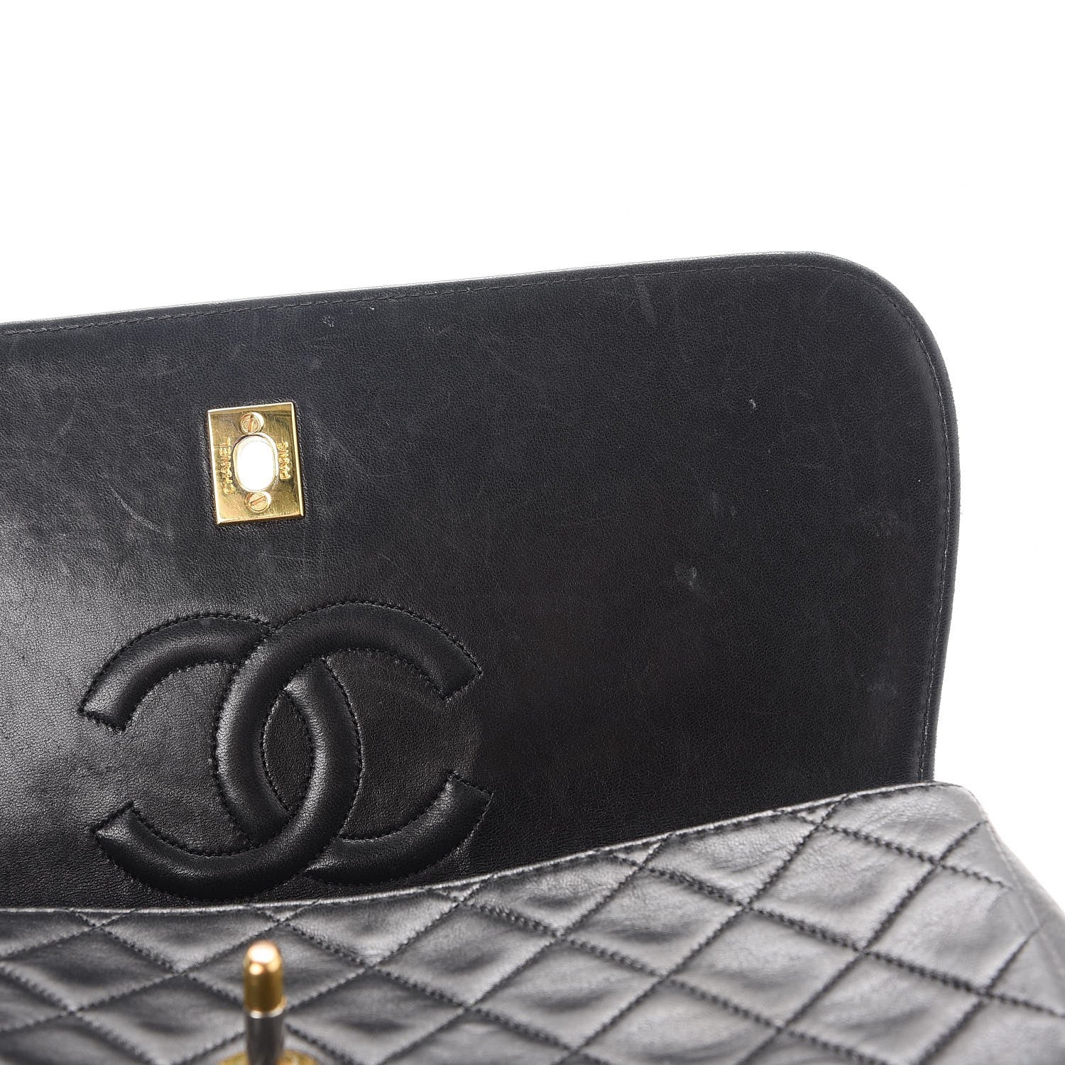 Chanel Lambskin Quilted Medium Single Flap Black 11 of 15