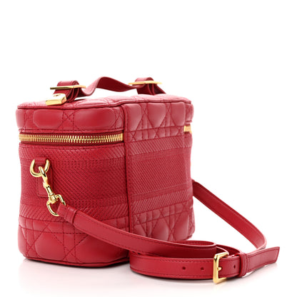 Christian Dior Lambskin Cannage Small Diortravel Vanity Case Red 3 of 9