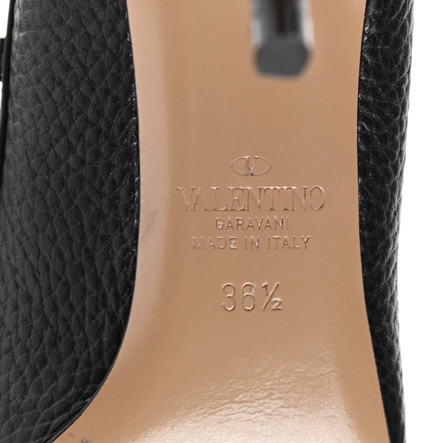 Valentino Garavani Pebbled Calfskin Rockstud 85mm Pumps 36.5 Black 6 of 9