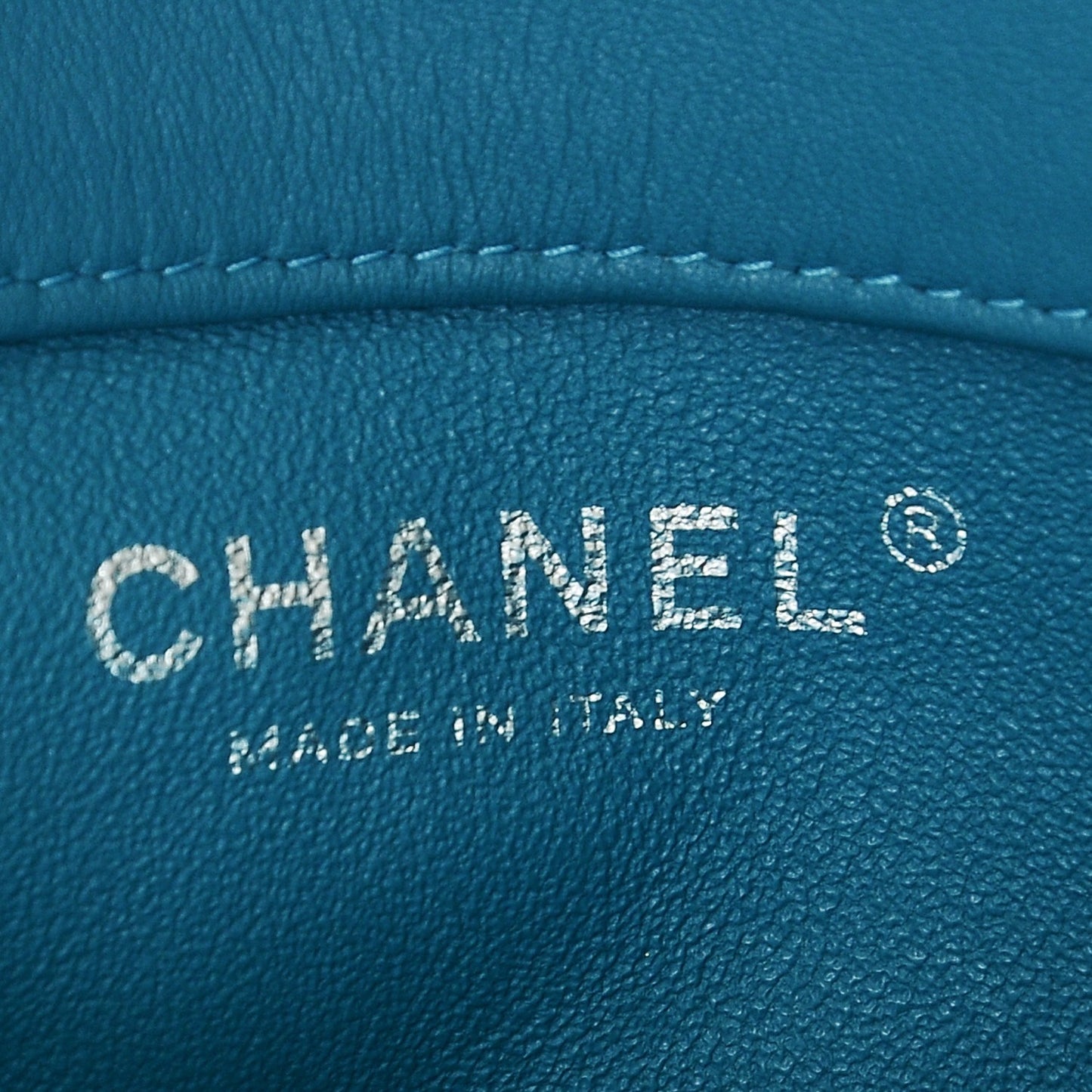 Patent Quilted Extra Mini Flap Blue