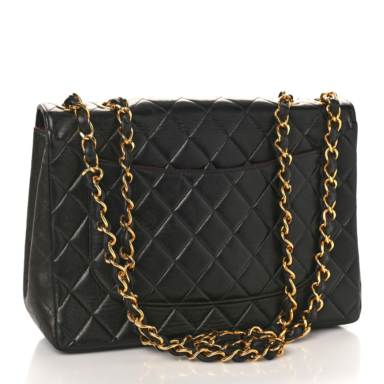 Chanel Lambskin Quilted XL Jumbo Single Flap Black 3 of 12