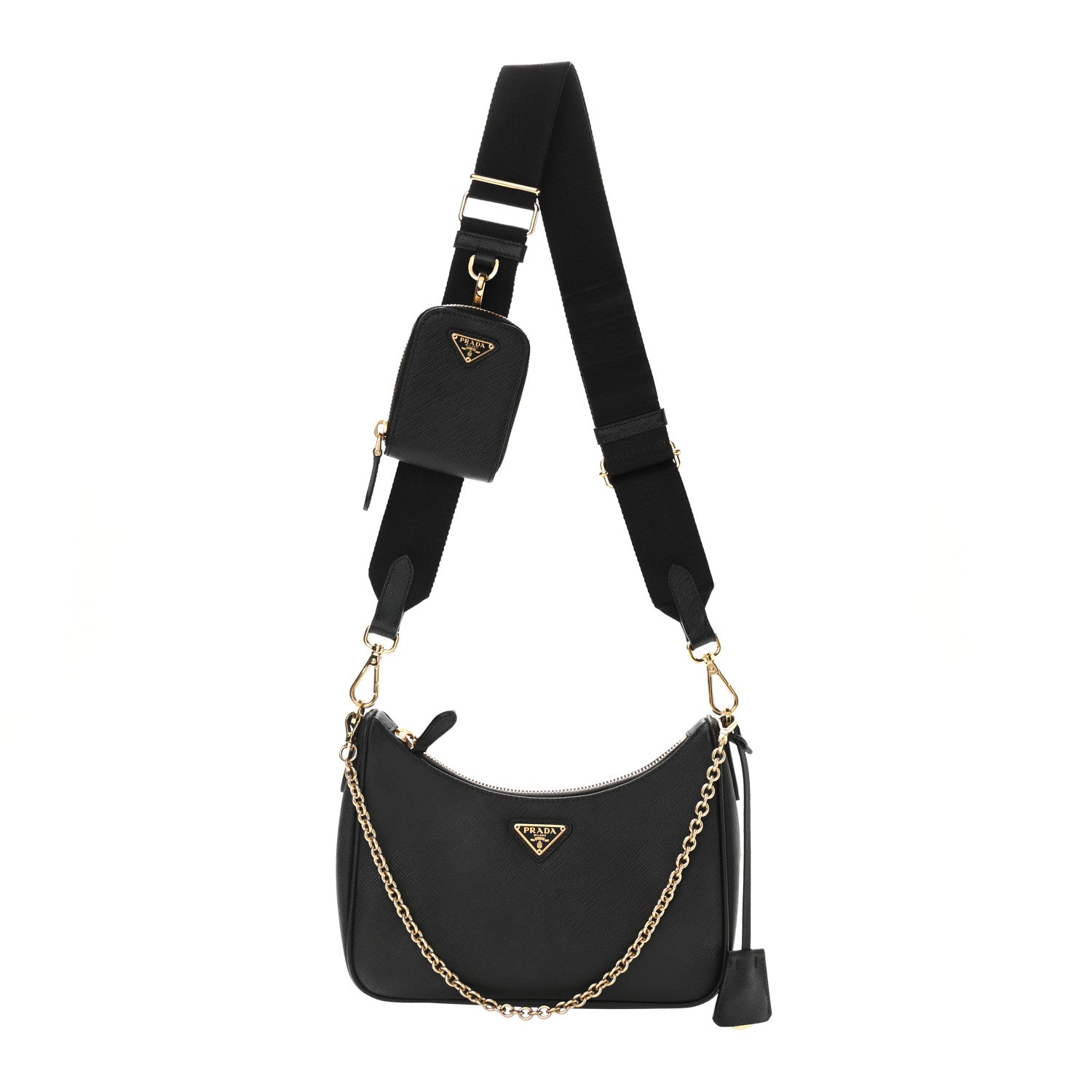 Prada Saffiano Lux Re-Edition 2005 Shoulder Bag Black 1 of 13