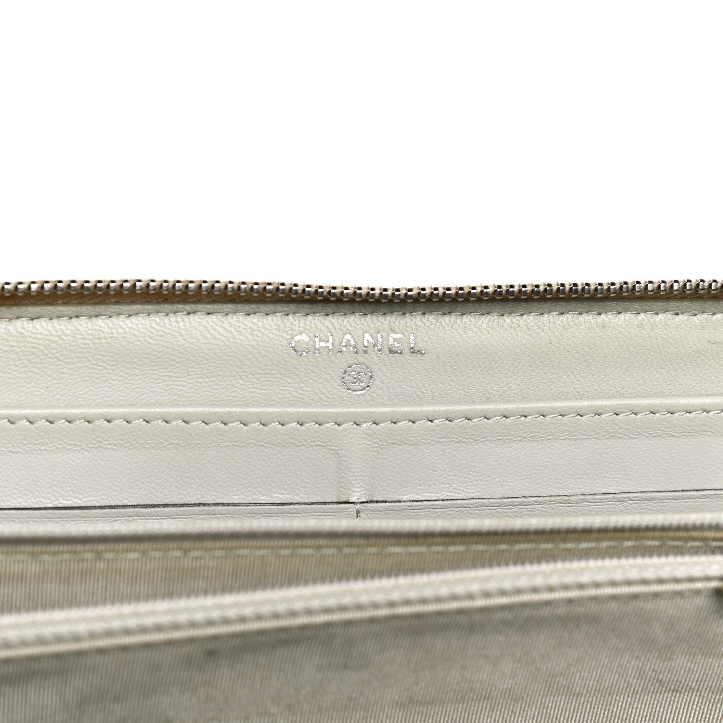 Lambskin Quilted Large Gusset Zip Around Wallet Light Green